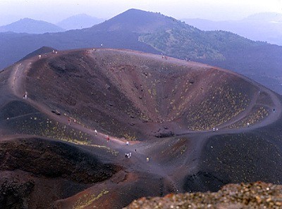 El cráter del volcán Etna.