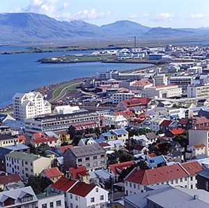 Vista de la ciudad de Reykjavik, Islandia.
