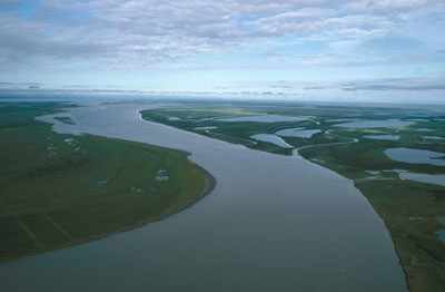 El delta del río Mackenzie, Canadá.