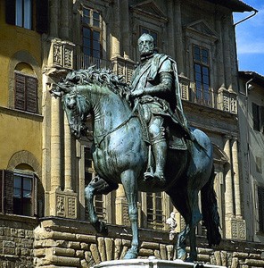 Estatua ecuestre de Cosme de Médicis.