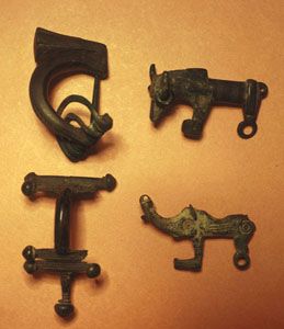 Fíbulas y colgantes de la cultura de Hallsttat. Museo Arqueológico de Barcelona.