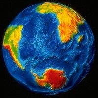 Vista de satélite de las aguas del océano Glacial Antártico.