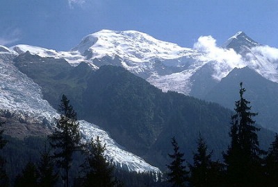 El Mont Blanc, la cumbre de los Alpes.