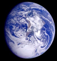 El planeta Tierra visto desde el espacio.