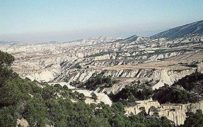 Paisaje desértico propio del SE peninsular (Murcia, España).