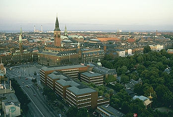 Vista aérea de la ciudad de Copenhague.