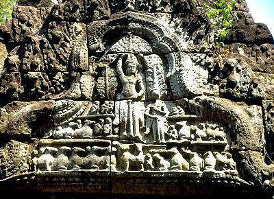Conjunto escultórico de la ciudad de Angkor.