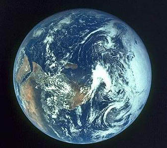 La Tierra vista desde el espacio.