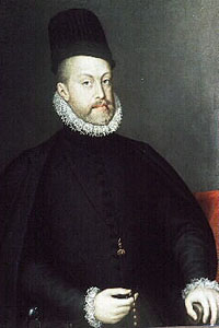Retrato de Felipe II, Realizada por Sanchez Coello. Museo del Prado. Madrid.