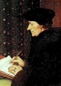 Retrato de Erasmo de Rotterdam, de Holbein.
