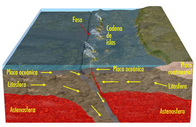 Distribución de las placas oceánicas. 